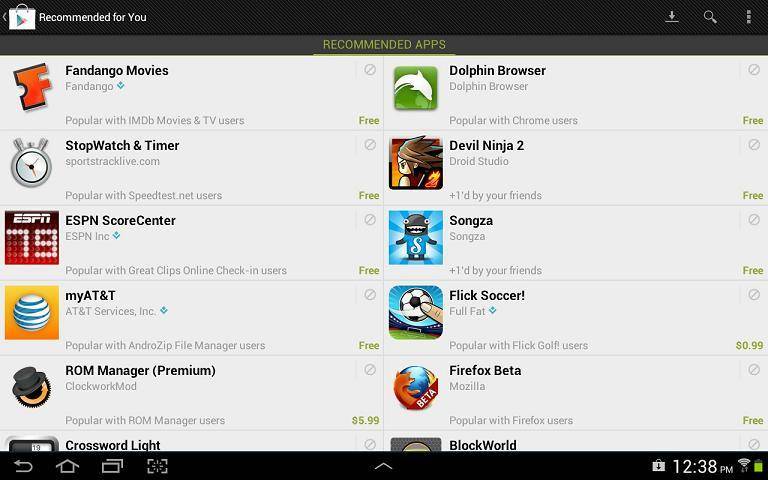 Google Play Store Adds Personalized App Recommendations