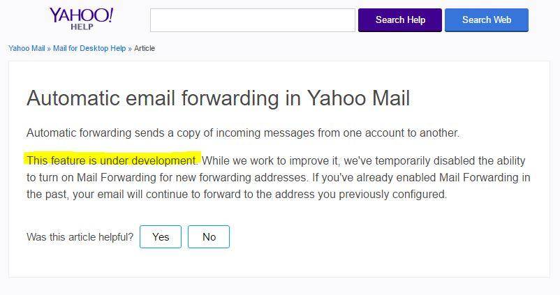 In wake of company scandals, Yahoo mail forwarding shut down
