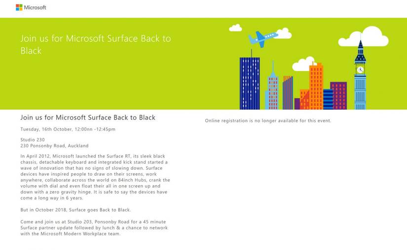 Black Surface accidentally leaked by Microsoft