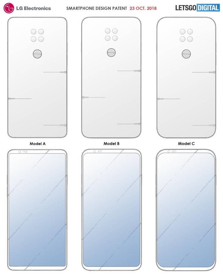 LG patents show full screen smartphone, square camera arrangement