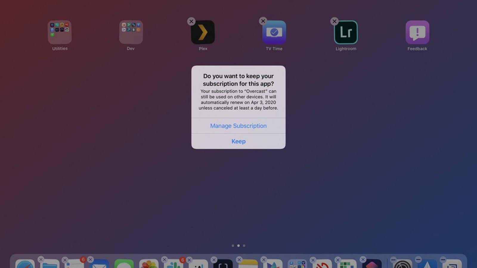 iOS 13 will notify you if you delete an app that has a subscription