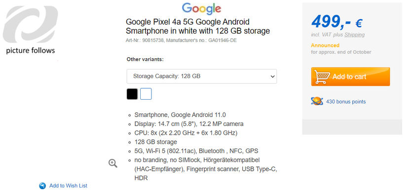 Google Pixel 5 and Pixel 4a 5G early retail listings reveal the price ...