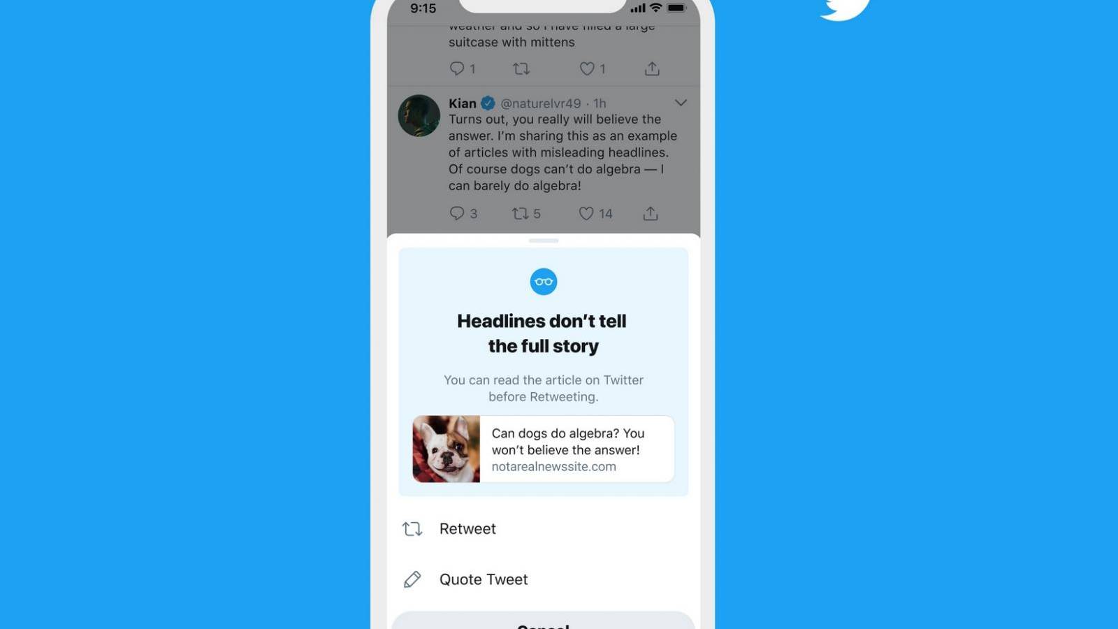 Twitter is expanding its ‘read an article before retweeting’ prompt ...