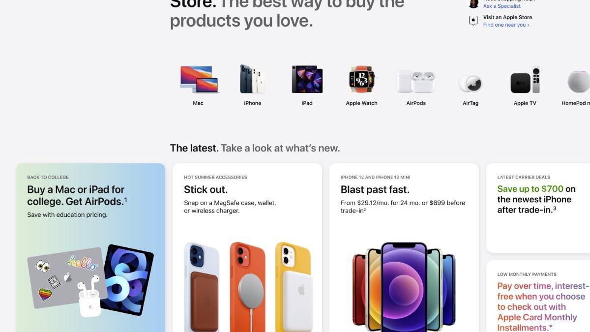 Apple redesigns its online store ahead of the September iPhone Event