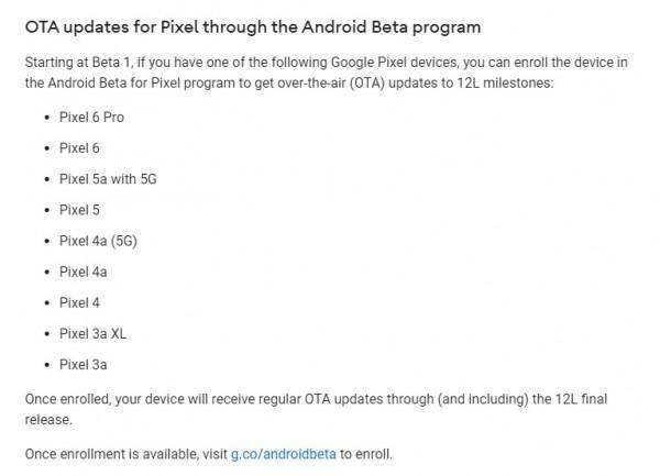 Pixel 3a and Pixel 3a XL will be part of Android 12L Beta program