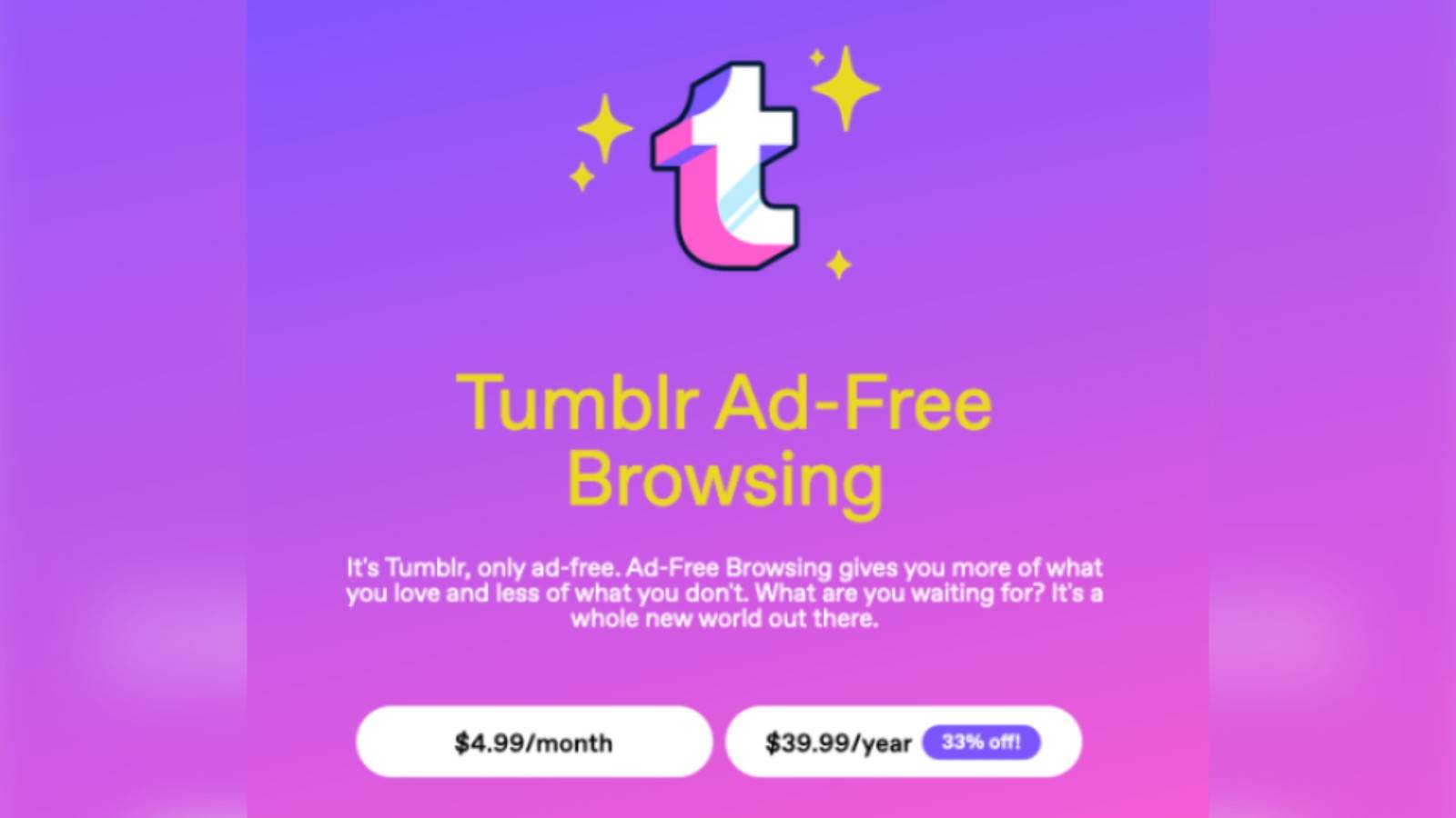 Tumblr goes ad-free for $4.99 per month